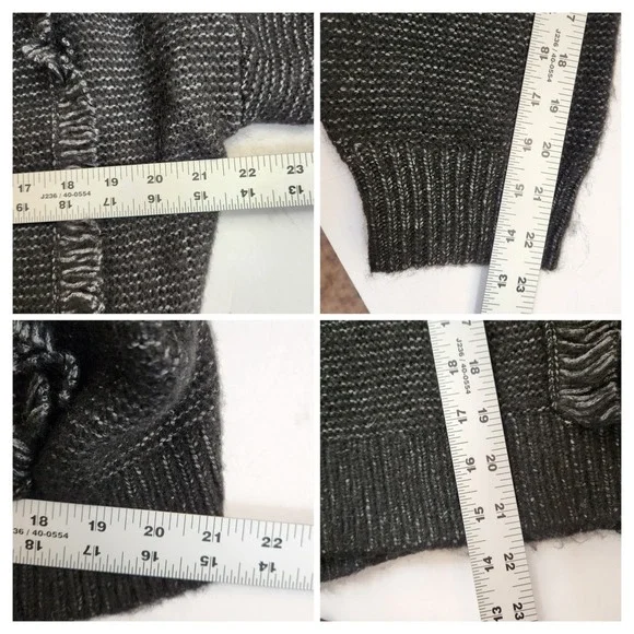LOFT‎ Mock Neck Fringe Sweater Knit Pullover Textured Sparkle Womens Large L NWT - Picture 6 of 8